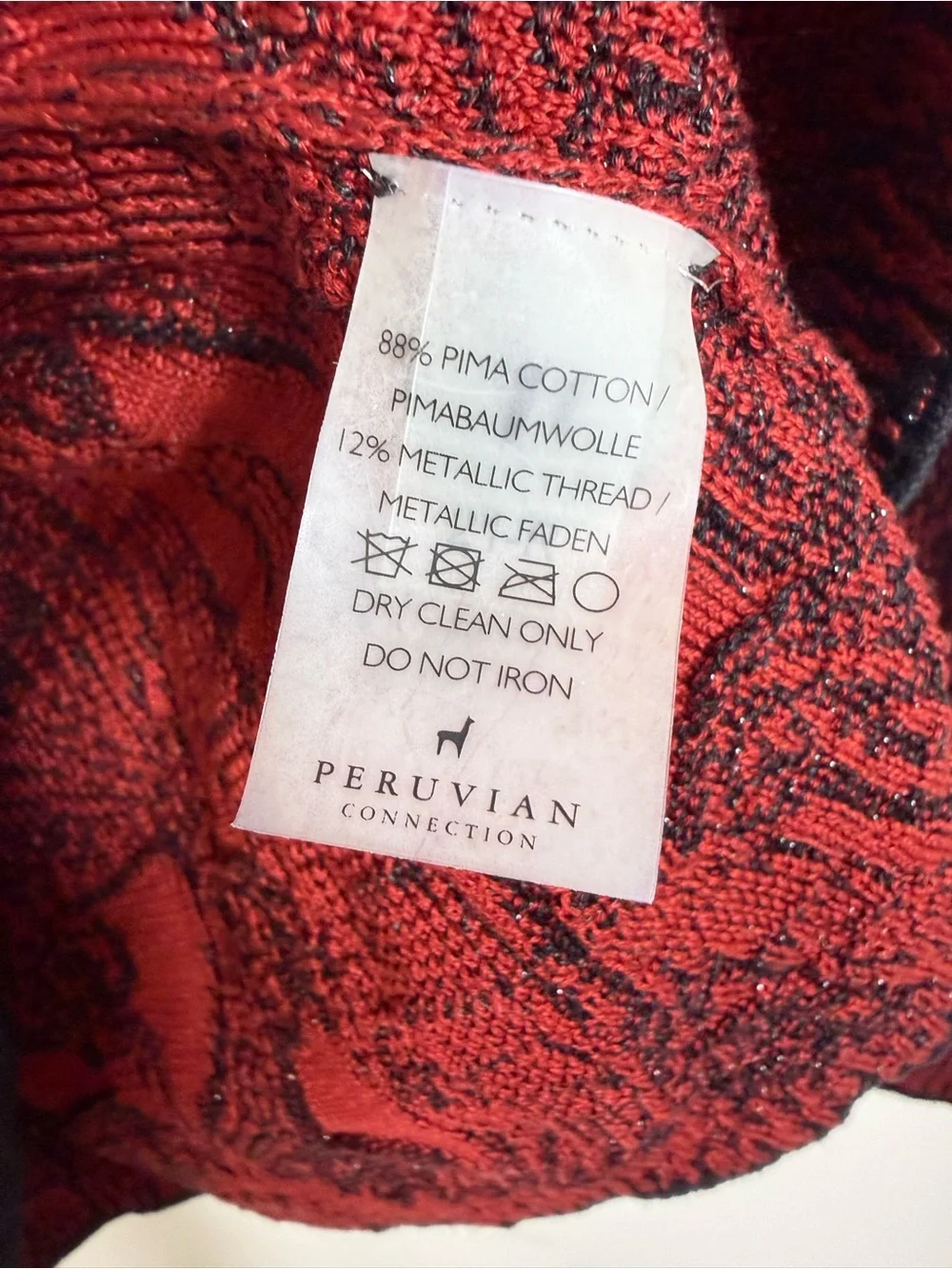 Peruvian Connection Rosemead Knit Jacket Red Small